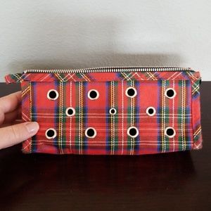 Plaid Zipper Makeup Bag